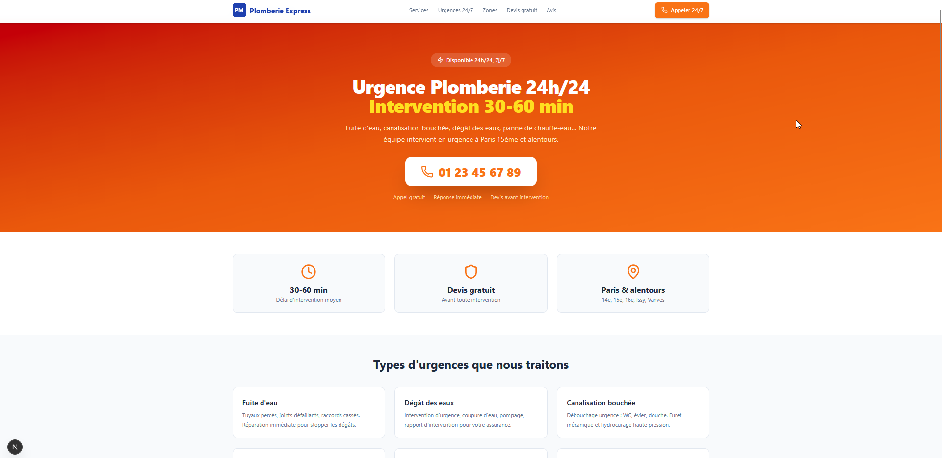 Plomberie - Urgences